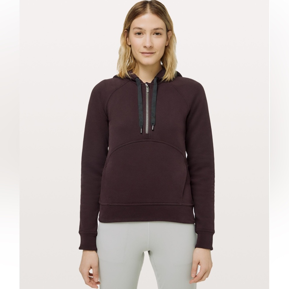 lululemon athletica plum half-zip hoodie